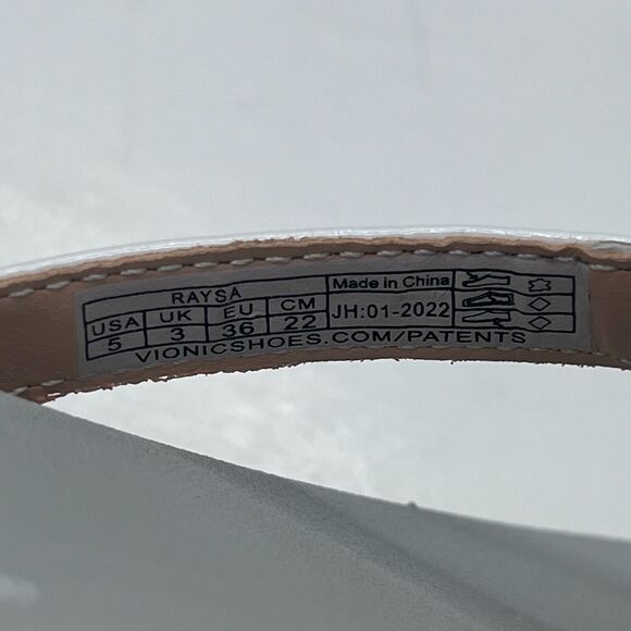 Vionic Raysa Leather Slip On Sandals White/Grey H9679L1100 Women's US 5 M - Picture 8 of 10